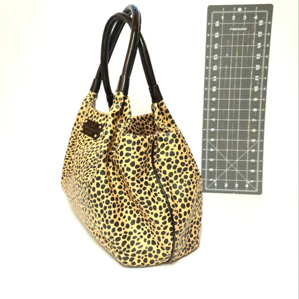 Kate Spade Vintage Shoulder Bag Animal Print Patent Leather Straps Red Interior - Picture 9 of 13